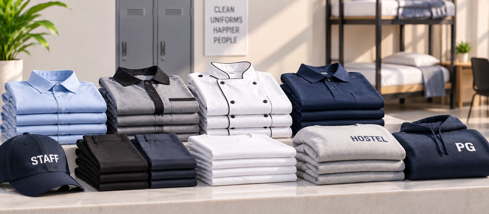 Staff Uniforms, PG/Hostel Bulk Clothes